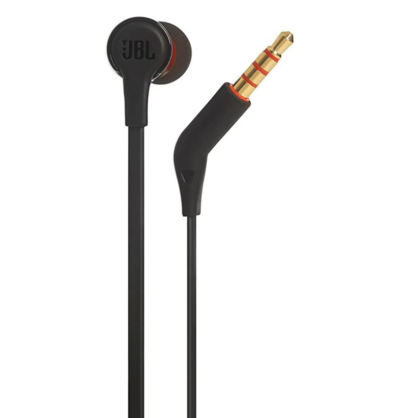 JBL T210 by Harman Pure Bass Premium Aluminum Build in-Ear Headphones with Mic & Tangle Free Cable (Black)