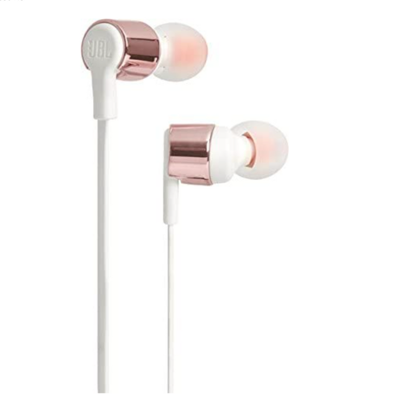 JBL T210 by Harman Pure Bass Premium Aluminum Build in-Ear Headphones with Mic & Tangle Free Cable (ROSE GOLD)