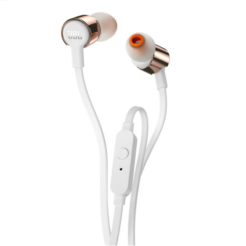 JBL T210 by Harman Pure Bass Premium Aluminum Build in-Ear Headphones with Mic & Tangle Free Cable (ROSE GOLD)