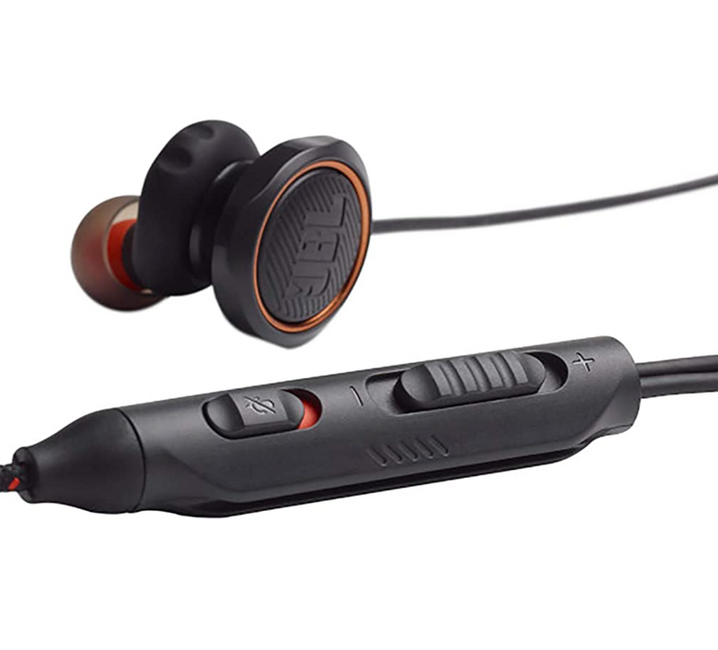 JBL Quantum 50 by Harman Wired in-Ear Gaming Headphone with Twistlock Technology, Inline Voice Focus Microphone and Master Volume Slider (Black)