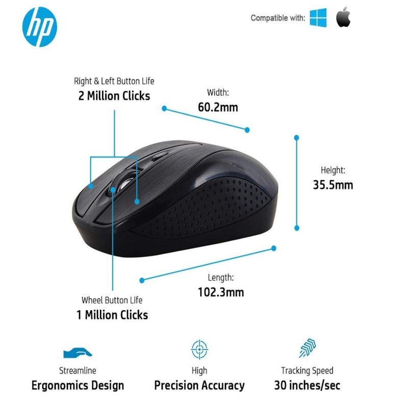 HP USB Wireless/Cordless Spill Resistance Keyboard and Mouse Combo (4SC12PA)