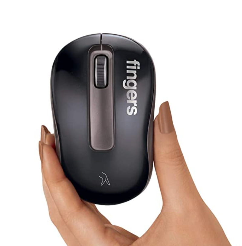 Fingers GlassPro M2 Wireless Mouse - Works on Glass Too! -(Color - Black + Coffee Brown)