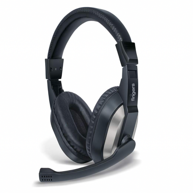 Fingers F-10 Wired Gaming Headset  (Black, Slate Grey, On the Ear)