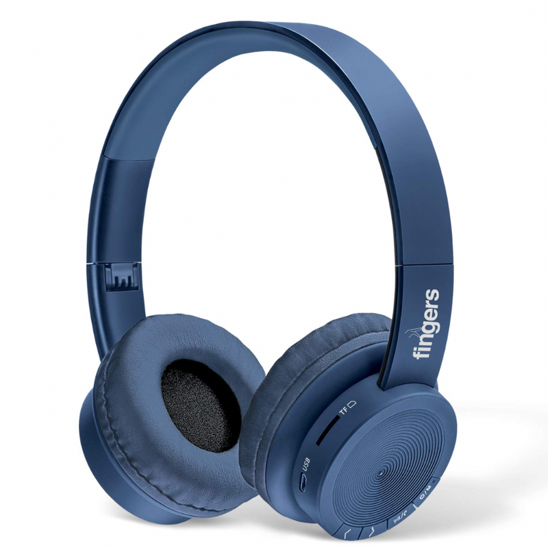 Fingers Rock-N-Roll H2 bluetooth, (blue, On the Ear)1 year warranty Bluetooth Headset  (Blue, On the Ear)