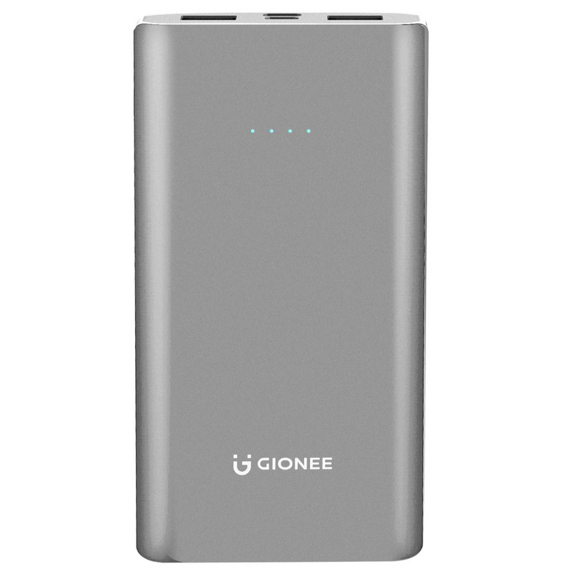 Gionee 10000mAh Li-Polymer Slim Design Power Bank with Power Indicators and 2 Output Ports (Fast Charging, 12W) PB10K2 (Metallic Blue)