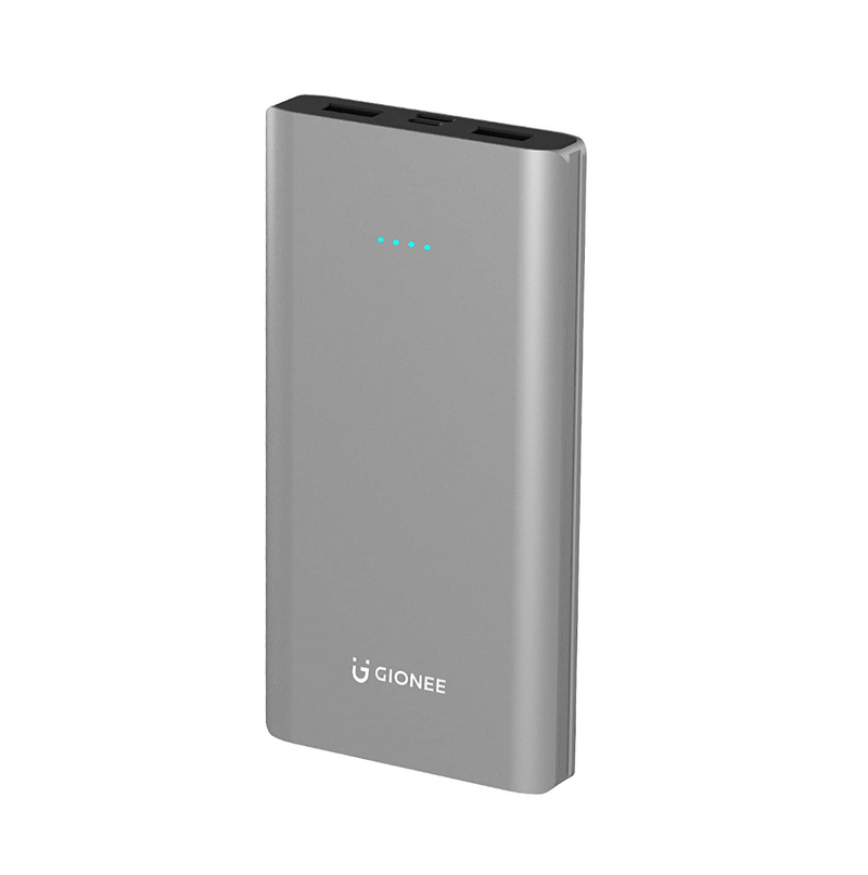 Gionee 10000mAh Li-Polymer Slim Design Power Bank with Power Indicators and 2 Output Ports (Fast Charging, 12W) PB10K2 (Metallic Blue)