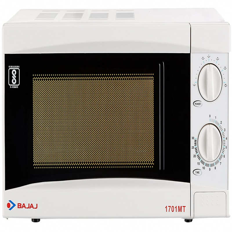 Bajaj 17 Litres Solo Microwave Oven with Mechanical Knob (1701 MT, White)