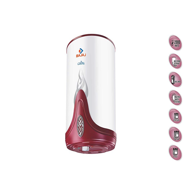 Bajaj Caldia Storage 10 Litre Vertical Water Heater (White)