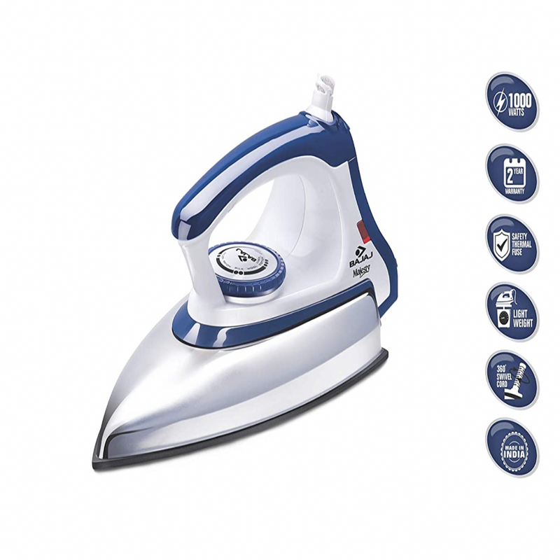 Bajaj Majesty DX 11 1000-Watt Dry Iron (Blue/White)