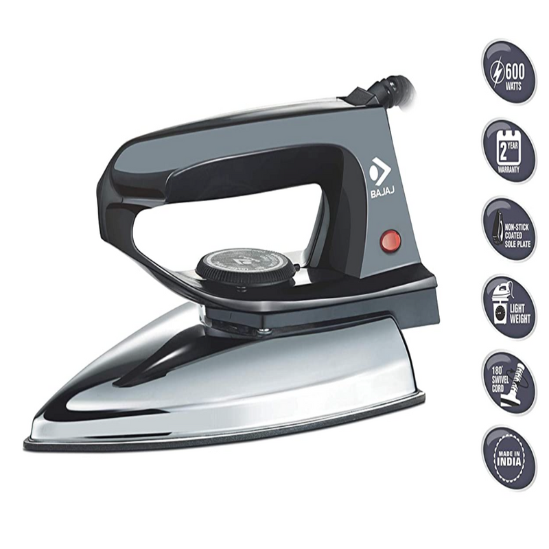 Bajaj DX 2 600-Watts Light Weight Iron (Black)