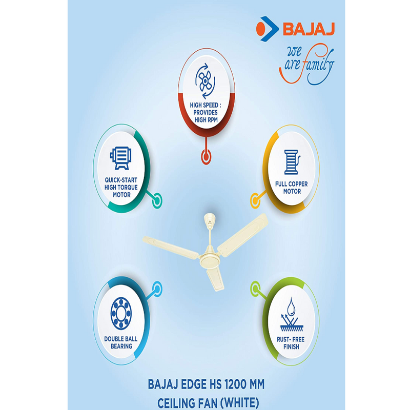 Bajaj Edge HS 1200 mm Ceiling Fan (Opal White)