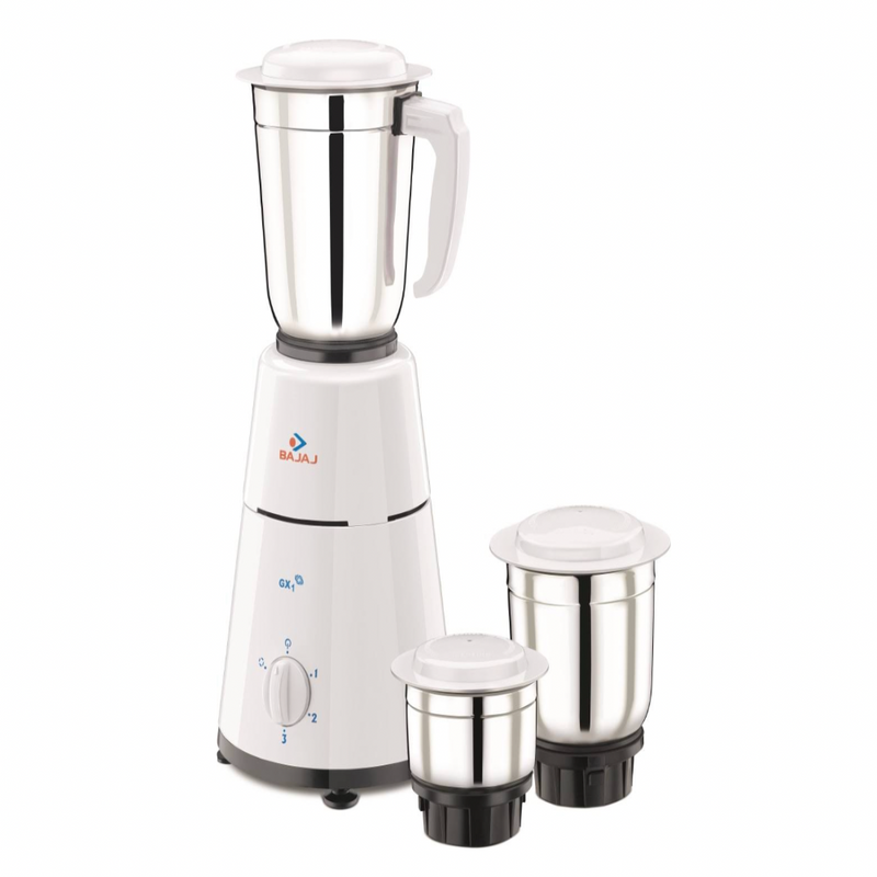 Bajaj GX-1 Mixer Grinder, 500W, 3 Jars