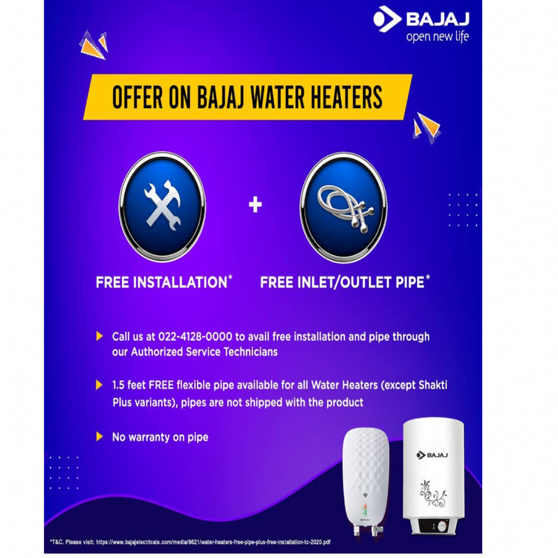 Bajaj Flora Instant 1 Litre Vertical Water Heater, White