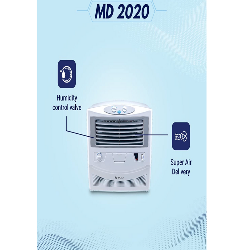 Bajaj MD2020 54-litres Window Air Cooler (White) - for medium room