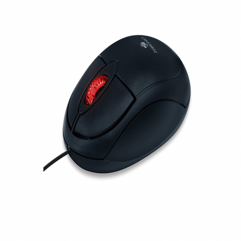 Zebronics Zeb-Rise Wired USB Optical Mouse with 3 Buttons (Black)