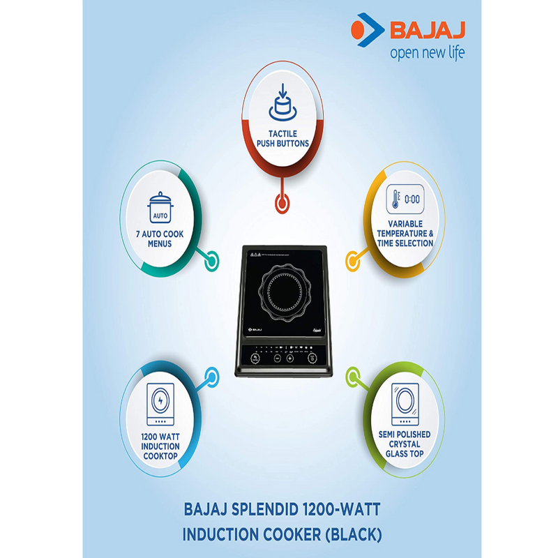 Bajaj Splendid 1200-Watt Induction Cooker (Black)