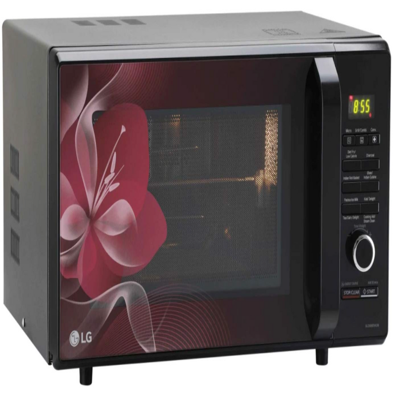 LG 28 L Charcoal Convection Microwave Oven (MJ2886BWUM, Floral, Diet Fry, With Starter Kit)