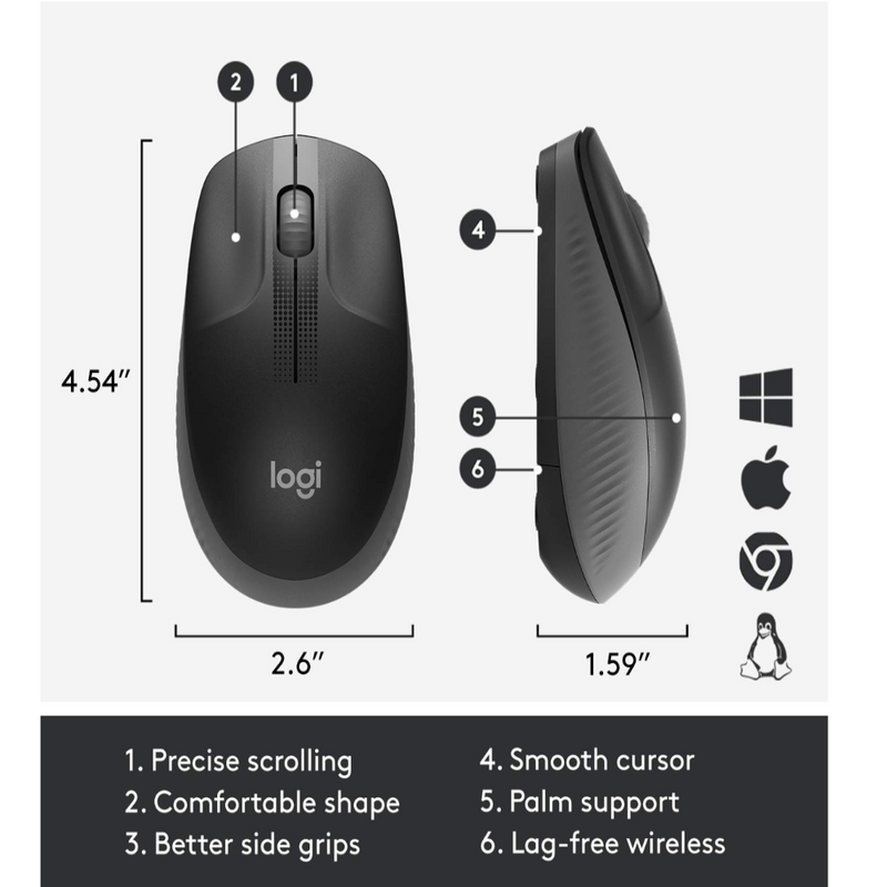 Logitech M190 Wireless Mouse black