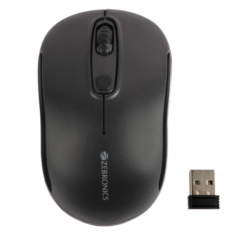 ZEBRONICS Zeb-Dash Plus 2.4 GHz Wireless Mouse with USB Nano Receiver black