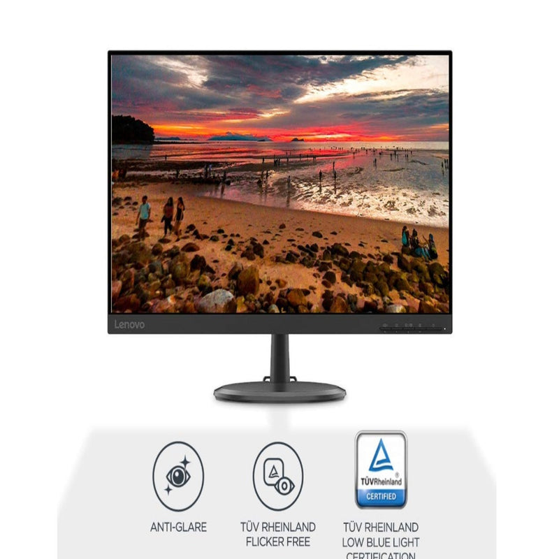 Lenovo D24-20 23.8" Work+Play Near Edgeless Monitor 1920x1080 FHD VA Panel 178° Angle,LEDbacklit,75Hz 4ms Response, AMD FreeSync, 1HDMI, 1VGA Port, AudioOut, VESA Mount