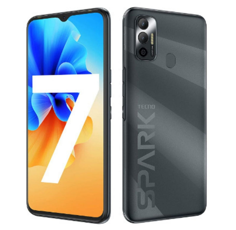 Tecno Spark 7 (Magnet Black, 3GB RAM, 64 GB Storage) - 6000mAh Battery|16 MP Dual Camera| 6.52” Dot Notch Display buyyzo