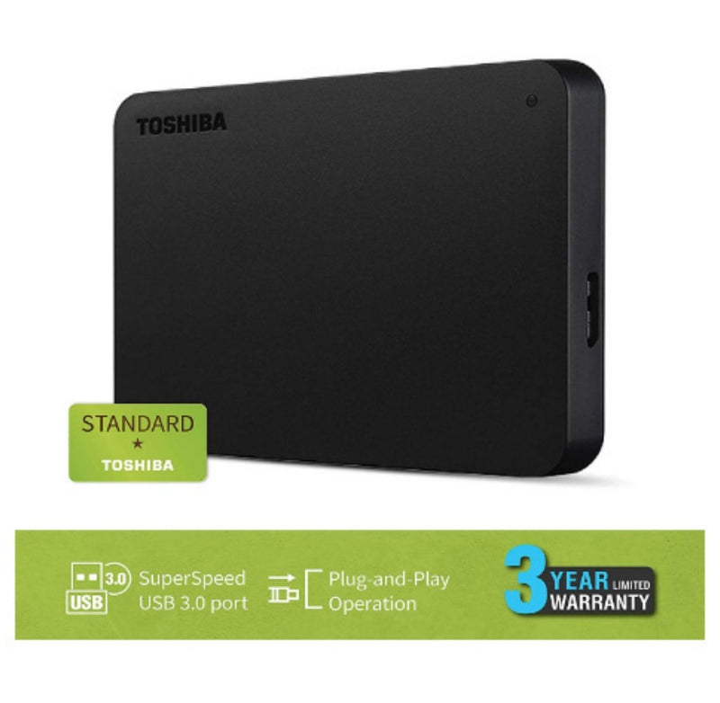 Toshiba Canvio Basics 1TB Portable External HDD - USB 3.0 for PC Laptop Windows and Mac, 3 Years Warranty - Black buyyzo