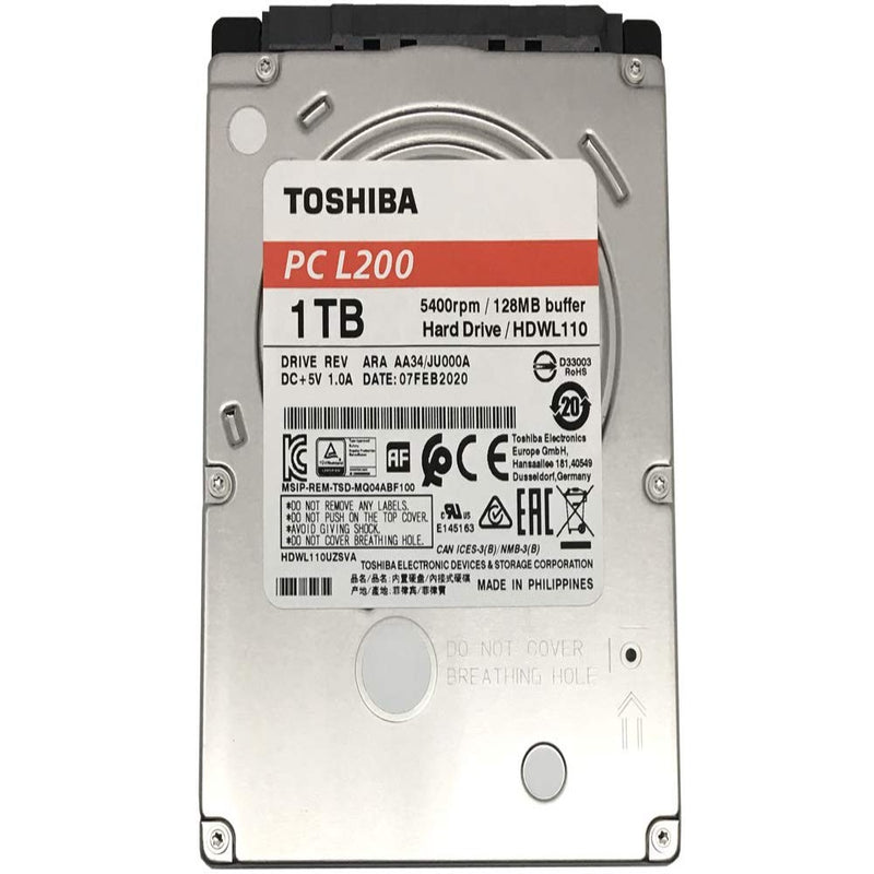 Toshiba L200 1TB Slim 2.5 Inch SATA Internal Hard Drive for Laptop PC with Speed Upto 6Gb/s