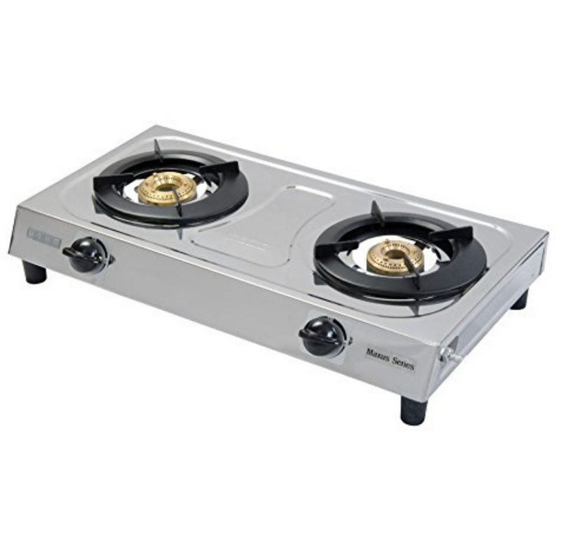 USHA Maxus Gs2 001 Stainless Steel Brass 2 Burners Cooktop buyyzo