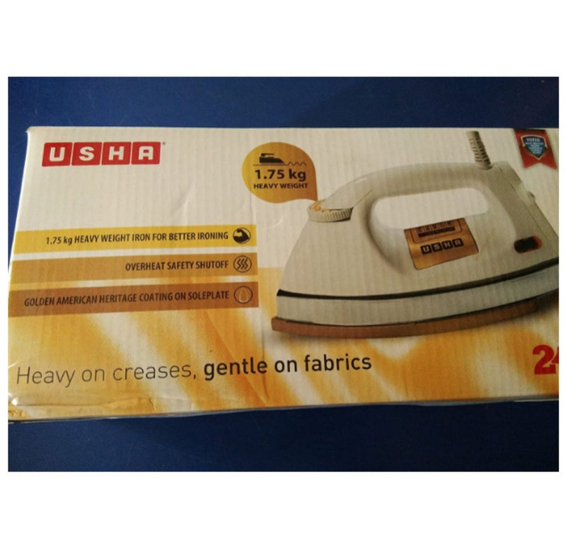 Usha EI 3710 Heavy Weight 1000-Watt Dry Iron, 1.75 Kg(White) buyyzo