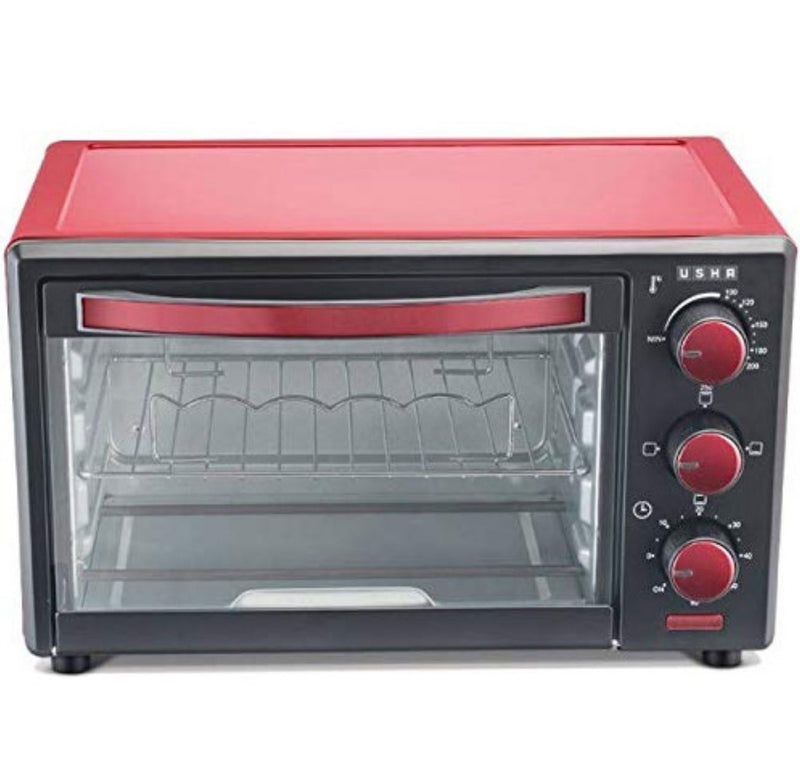 USHA 3716 16Liters Oven Toaster Grill with Accessories, Red, Maroon buyyzo