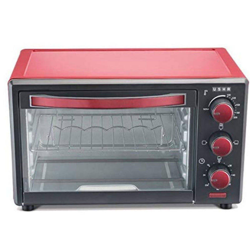 USHA 3716 16Liters Oven Toaster Grill with Accessories, Red, Maroon buyyzo