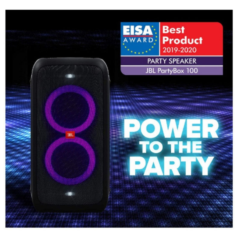 JBL PartyBox 100 by Harman Portable Bluetooth Party Speaker with Bass Boost and Dynamic Light Show (160 Watts, Black) BUYYZO