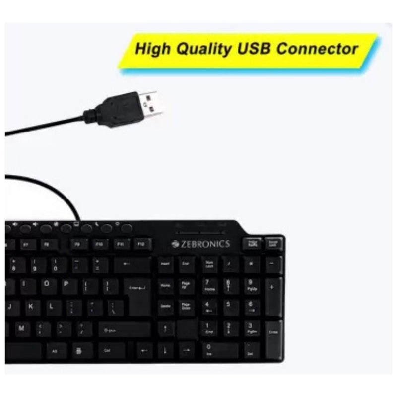 ZEBRONICS KM-2100 Wired USB Desktop Keyboard  (Black) buyyzo