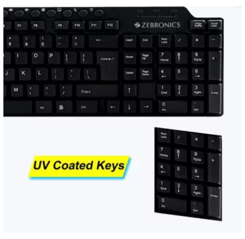 ZEBRONICS KM-2100 Wired USB Desktop Keyboard  (Black) buyyzo