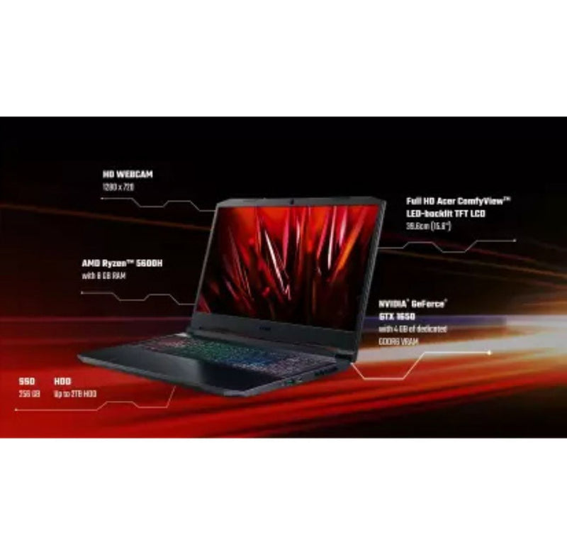 acer NITRO 5 Ryzen 5 Hexa Core 5600H - (8 GB/1 TB HDD/256 GB SSD/Windows 10 Home/4 GB Graphics/NVIDIA GeForce GTX 1650/144 Hz) AN515-45-R712 Gaming Laptop  (15.6 inch, Black, 2.4 kg) buyyzo