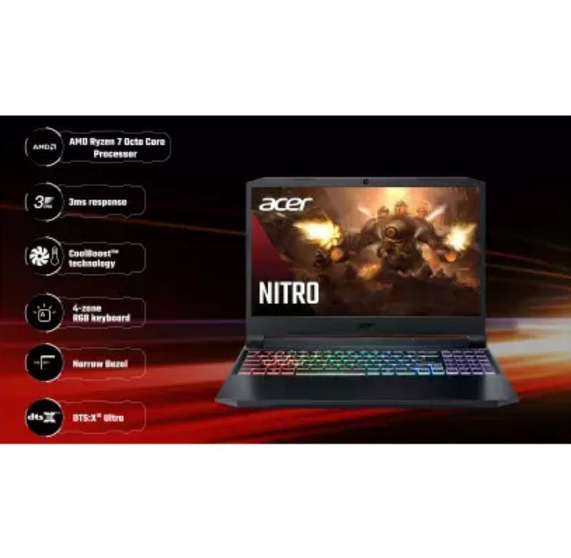 acer Nitro 5 Ryzen 7 Octa Core - (16 GB/1 TB HDD/256 GB SSD/Windows 10 Home/6 GB Graphics/NVIDIA GeForce RTX 3060/144 Hz) AN515-45/ AN515-45-R2GL Gaming Laptop  (15.6 inch, Black, 2.4 kg) buyyzo