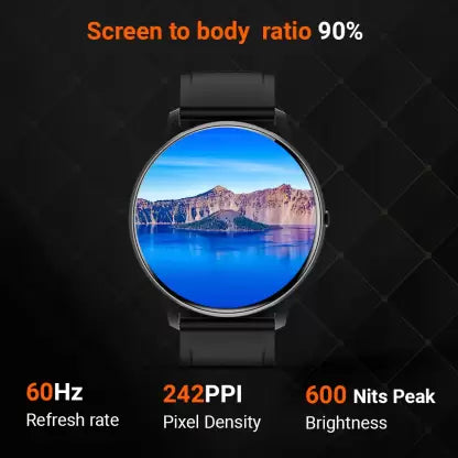 Fire-Boltt Spin 1.4 inch Large Screen Spo2 Smartwatch  (Black Strap, Free Size)