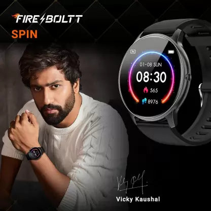 Fire-Boltt Spin 1.4 inch Large Screen Spo2 Smartwatch  (Black Strap, Free Size)