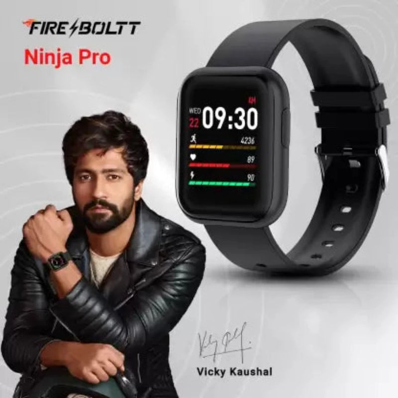 Fire-Boltt Ninja Pro Full Metal SpO2 Smartwatch  (Black Strap, Free Size)