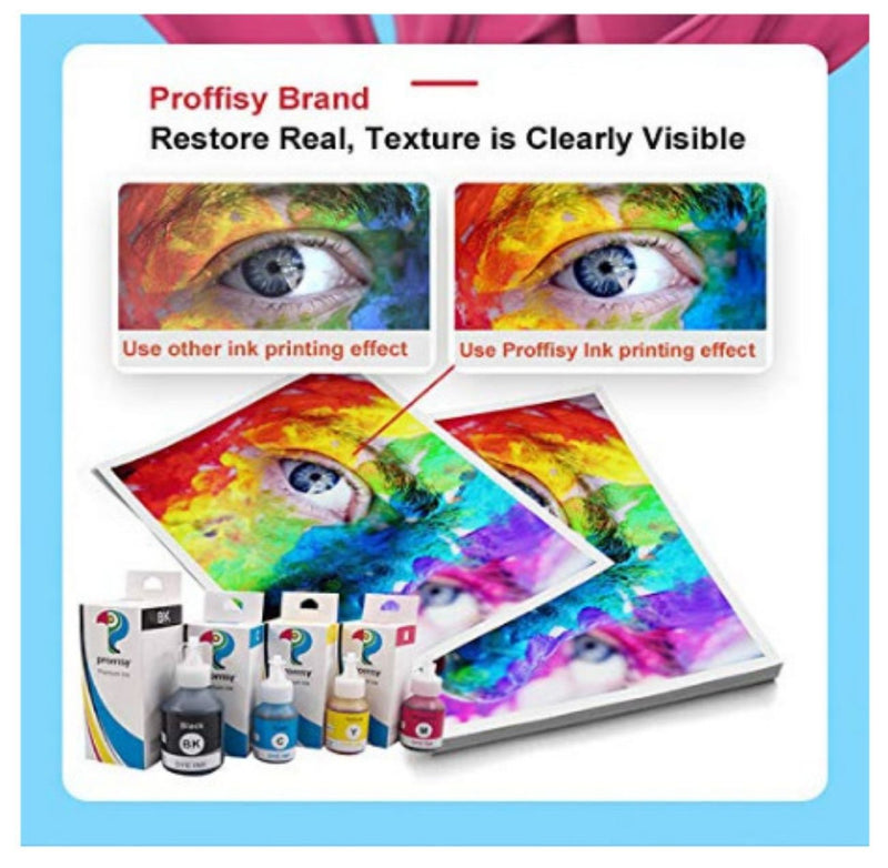 proffisy Ink Refill dye Ink for Brother T Series BT6000BK BTD60BK Compatible DCP T520W, T300, T310, T420W, T500W, T220, T700W,T820DW,T910W, T4000DW (4 Color) buyyzo