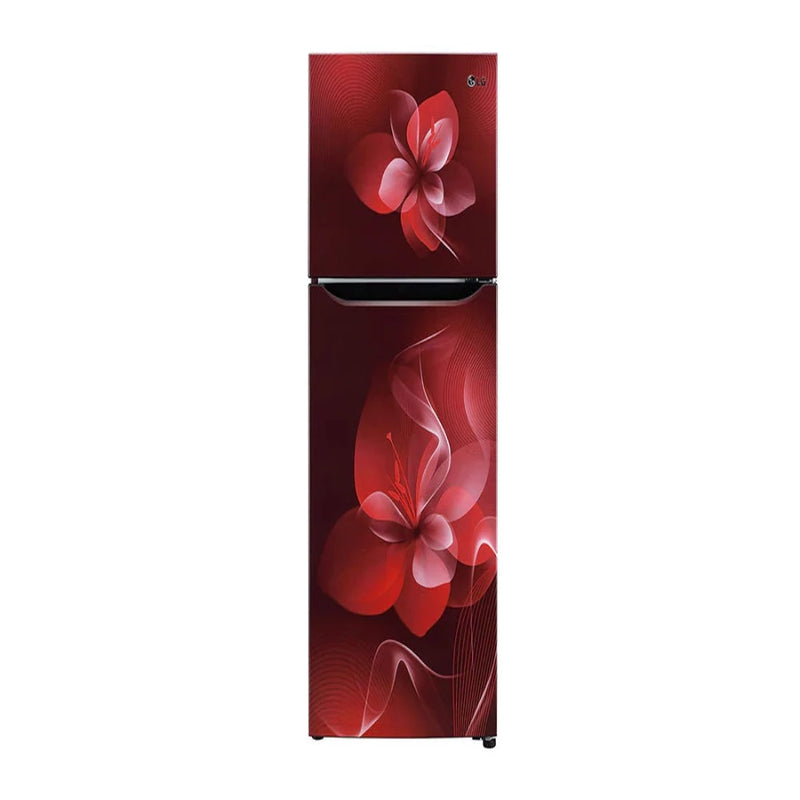 LG 260 L 2 Star Inverter Frost-Free Double Door Refrigerator (GL-S292DSDY, Scarlet Dazzle, Convertible)