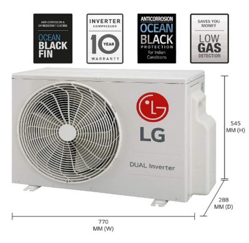 LG 1.5 Ton 3 Star Inverter Split AC (Copper, LS-Q18JNXA, White buyyzo