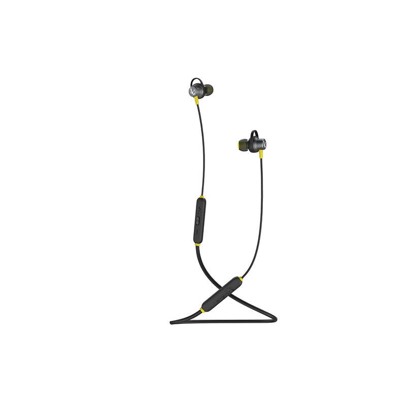 Infinity (JBL) Glide 120, in Ear Wireless Earphones with Mic, Deep Bass, Dual Equalizer, 12mm Drivers, Premium Metal Earbuds, Comfortable Flex Neckband, Bluetooth 5.0, IPX5 Sweatproof (Black&Yellow)