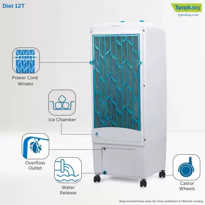 Symphony 12 L Room/Personal Air Cooler  (White, Diet 12T)