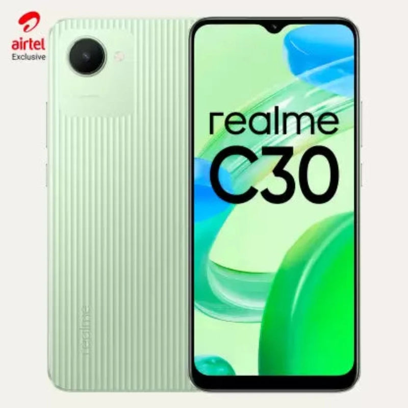 Realme C30 - Locked with Airtel Prepaid (Lake Blue/Bamboo Green/Denim Black 32 GB)  (2/3GB RAM)