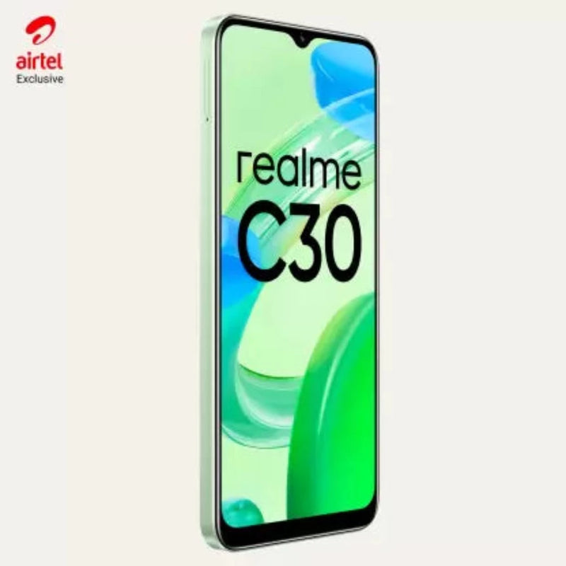 Realme C30 - Locked with Airtel Prepaid (Lake Blue/Bamboo Green/Denim Black 32 GB)  (2/3GB RAM)