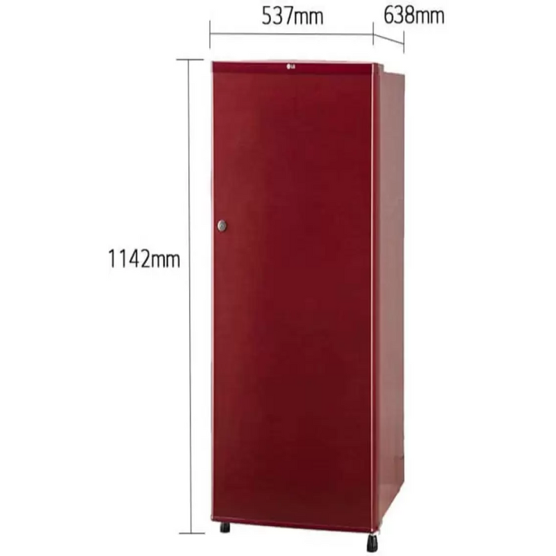 LG 190 L Direct Cool Single Door 1 Star Refrigerator  (RED, GL-B199RPRB)